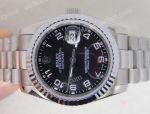 Rolex President  Replica SS Datejust Black Arabic 36mm Men watch - Low Price